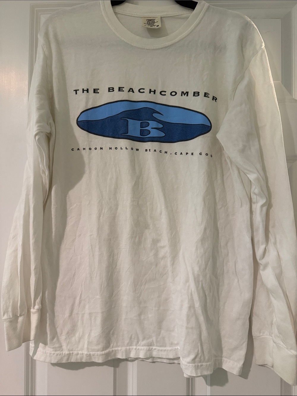The Beachcomber Men's Long Sleeve Graphic Tee - White/Blue
